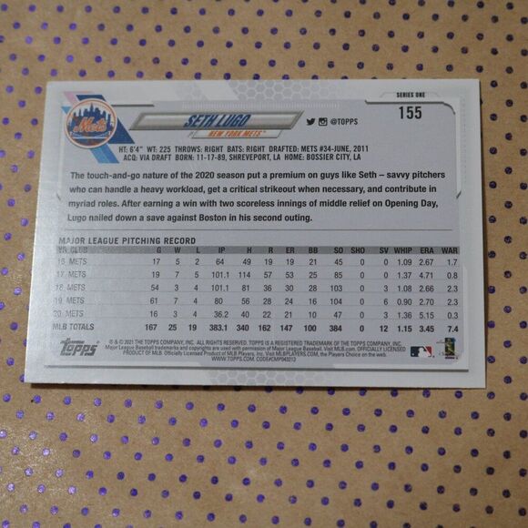 Seth Lugo #155 Baseball Card - Picture 2 of 2